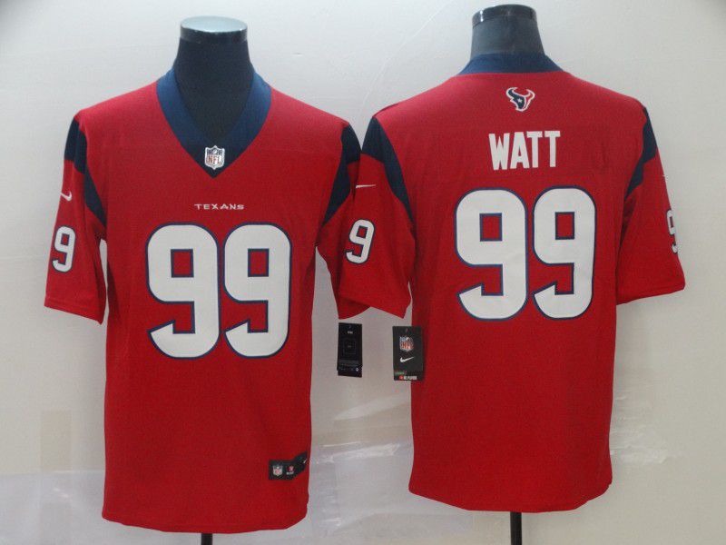 Men Houston Texans 99 Watt Red Nike Vapor Untouchable Limited Player NFL Jerseys
